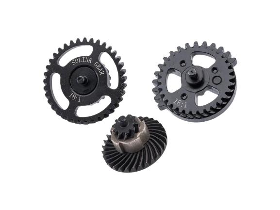 Solink Motor CNC Steel Hollowed out Gear Set for Airsoft AEG Rifles (Model: 18:1 / Helical) image 0