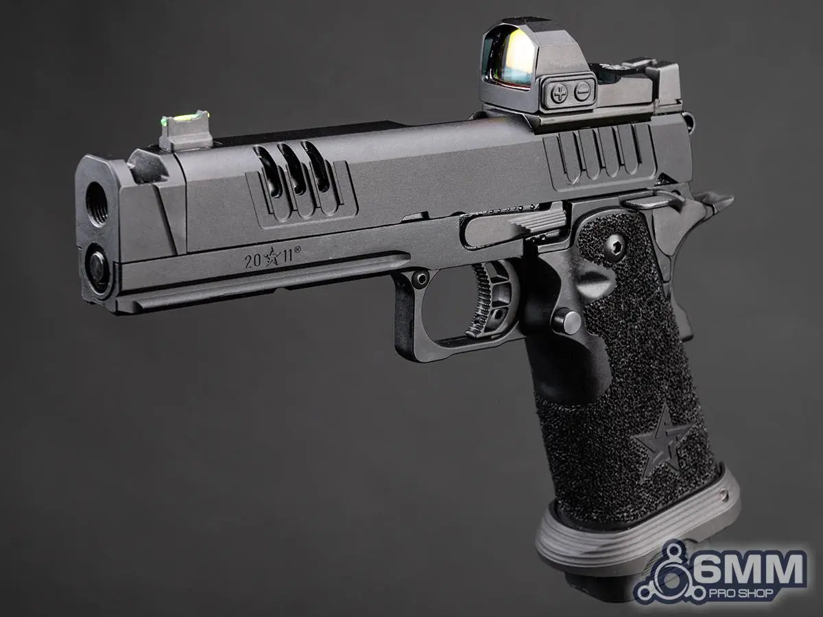 6mmProShop Staccato Licensed XC 2011 Gas Blowback T8 Airsoft Pistol w/ Muzzle Compensator (Model: Green Gas / Gun Only)