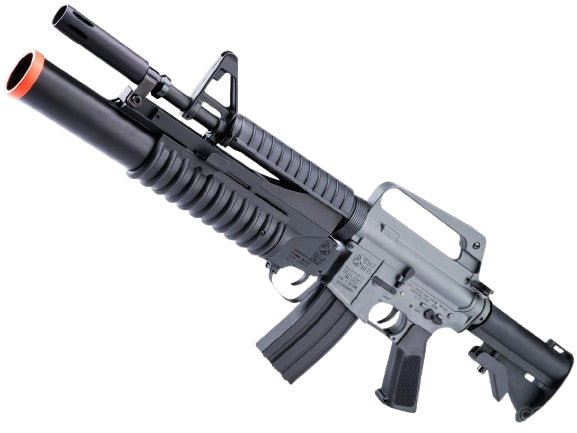 Cybergun Colt Licensed XM177E2 Airsoft AEG Rifle by E&C w/ M203 40mm Airsoft Grenade Launcher & E-Shooter MOSFET
