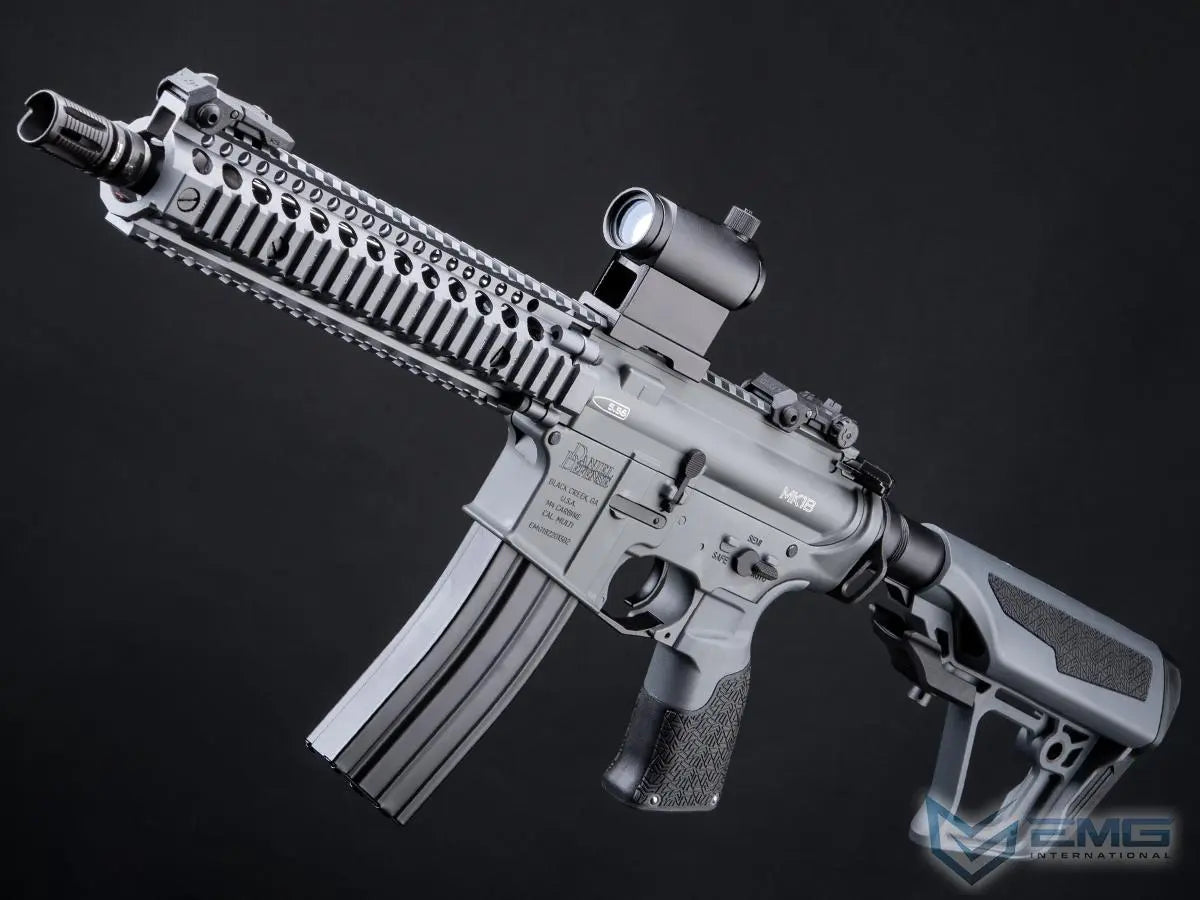 EMG x Daniel Defense DDMK18 Airsoft EBB AEG Rifle - ICS w/ S3 Electronic Trigger (Model: Tornado Grey / 400 FPS / Gun Only)