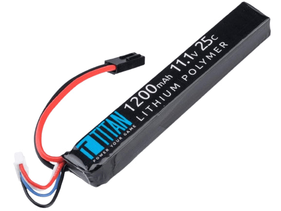 Titan Power 11.1v 25C Stick Type LiPo Battery (Connector: Small Tamiya / 1200mAh)
