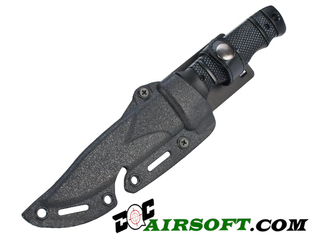 Matrix M37-K Seal Pup Type Rubber Training Knife w/ Hardshell Sheath Airsoft Movie Prop (Color: Black)