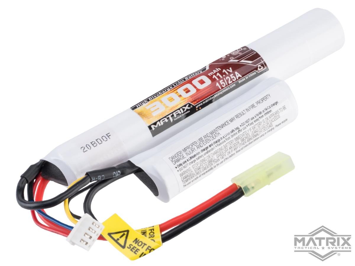 Matrix High Performance 11.1V Butterfly Type Airsoft Li-Ion Battery (Model: 3000mAh - 10C / Small Tamiya) image 0