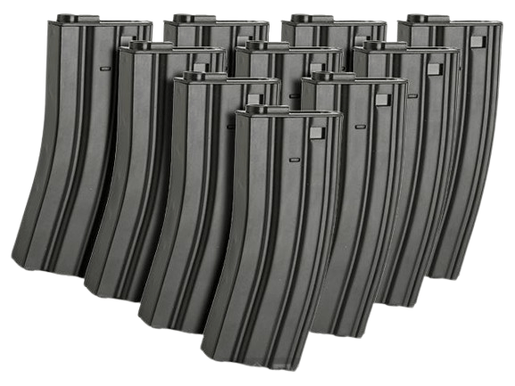 Matrix Metal 300rd Hi-Cap Magazine for M4/M16 Series Airsoft AEG Rifles (Color: Black / Set of 10) image 0