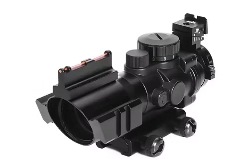 Tactical 4x32 Tri Illuminated Scope W/Fiber Optic Sight image 0