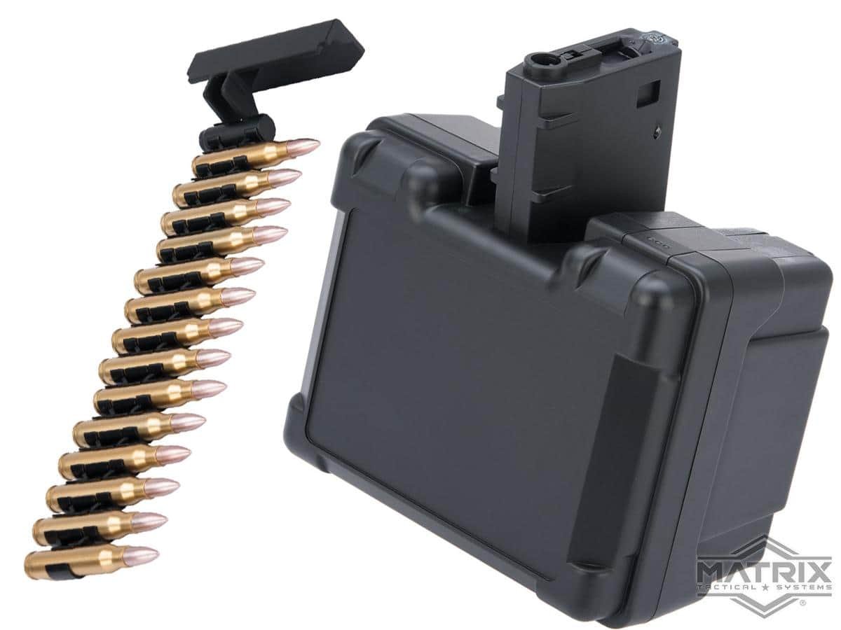 Matrix 2000rd LMG Auto Winding Hi-Cap Magazine for M4/M16 Series Airsoft AEG Rifles (Package: Box Mag + Dummy Bullets) image 0