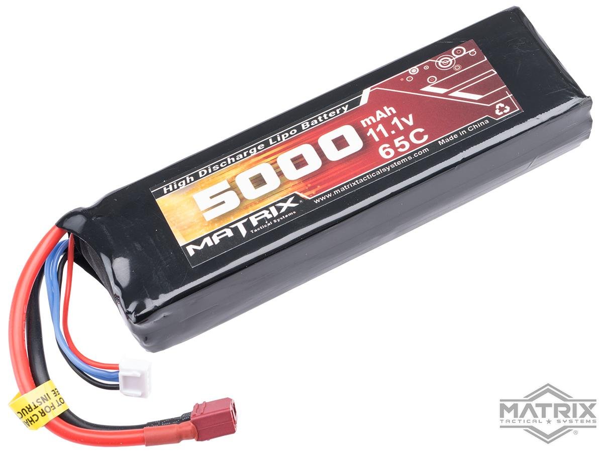 Matrix High Performance 11.1V Brick Type Airsoft LiPo Battery (Model: 5000mAh - 65C / For Deans / T-Plug Connector) image 0