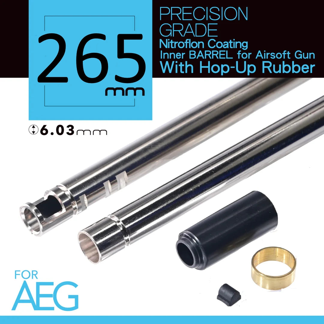 Unicorn Airsoft 6.03 NITROFLON Coated Brass Inner Barrel for Airsoft AEG Rifle (Length: 265mm) image 0