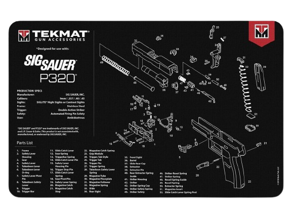 TekMat Armorer's Bench Gun Cleaning Mat (Model: SIG SAUER® P320) image 0