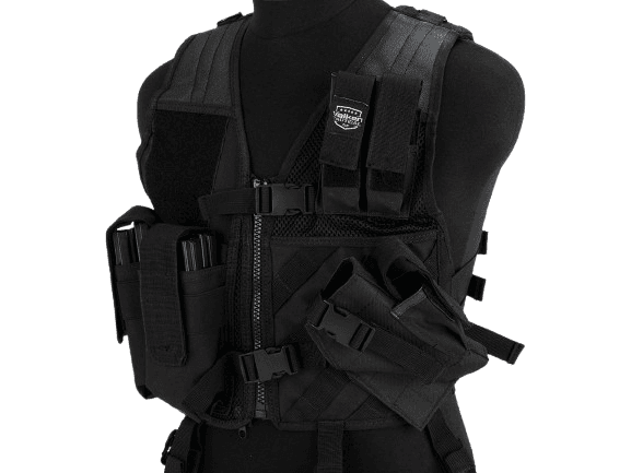 Youth Size Cross-Draw Tactical Vest - Black image