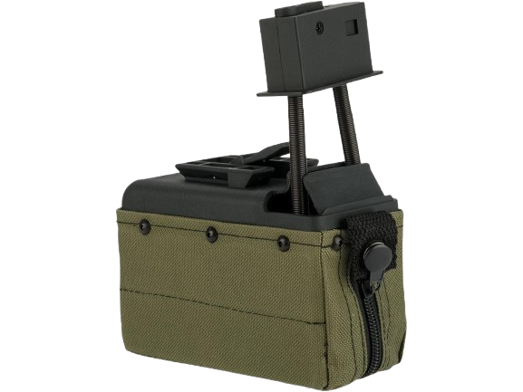 A&K 1500 Round Box Magazine for Airsoft M249 Series AEG (Color: OD Green) image 0