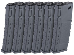 Lonex 200rd Mid-Cap Polymer Magazine for M4 M16 AEG Rifles (Color: Black / Pack of 6) image 0