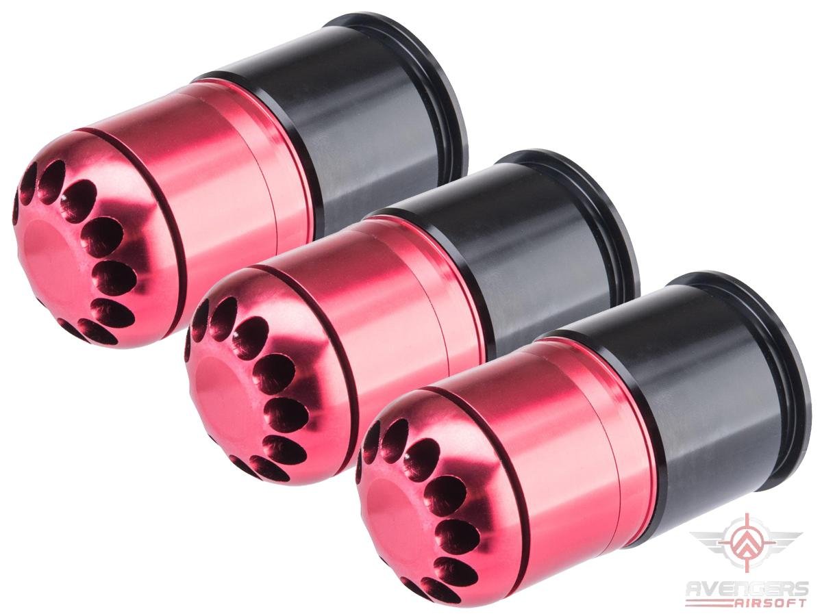 Avengers 40mm Airsoft Gas Grenade Shell (Model: 50rd Shower / Red Polished / 3 Pack) image 0