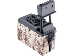 A&K 1500 Round Box Magazine with Upgraded High Strength Motor for Airsoft M249 Series AEG (Color: Digital Desert) image 0