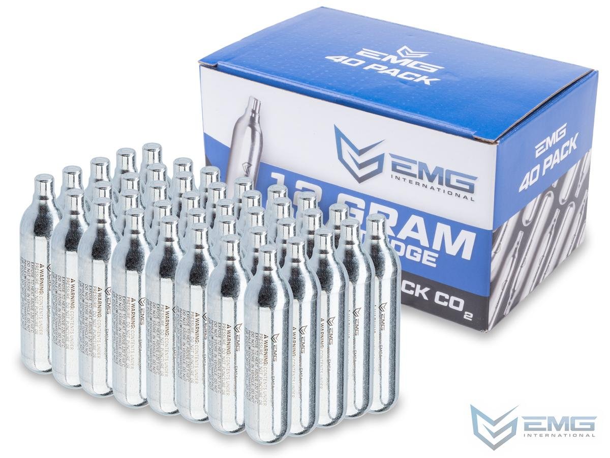 EMG 12 Gram CO2 Cartridge for Airsoft and Air Gun (Size: Box of 40)