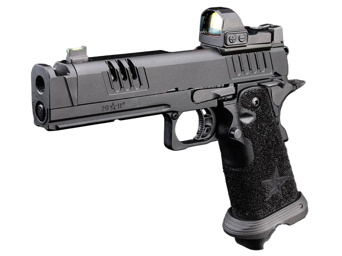 6mmProShop x Staccato XC 2011 Gas Blowback T8 Airsoft Pistol w/ Muzzle Compensator
(Model: Green Gas / Gun Only)