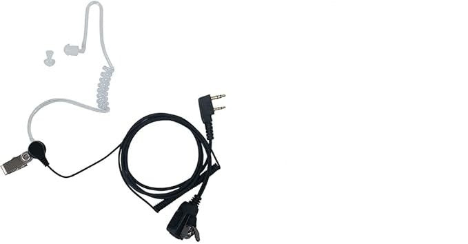 Walkie Talkie Headset with PTT Mic Covert Acoustic Tube Earpiece image 0