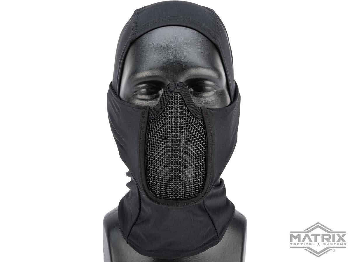 Matrix / Swiss Arms Shadow Fighter Hood Headgear w/ Mesh Mouth Protector
(Color: Black)