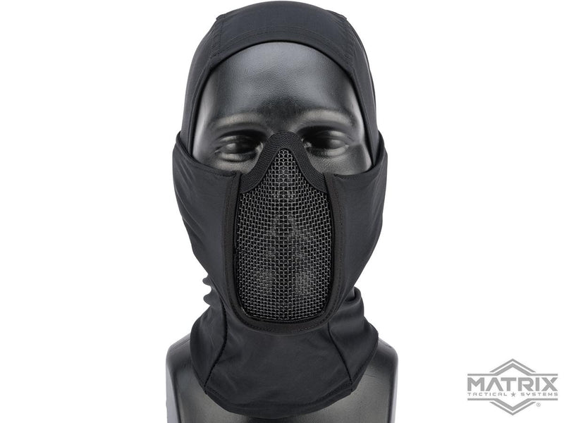Matrix / Swiss Arms Shadow Fighter Hood Headgear w/ Mesh Mouth Protector
(Color: Black)
