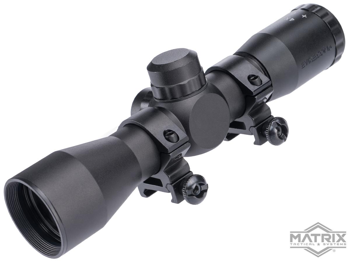Matrix 4X32 Compact Mil-Dot Scope w/ Ranger Finder Recticle & Steel Ring Mount Set